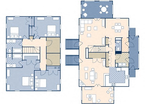 Floor plan for 4 beds, 2.5 baths, 2600 sqft